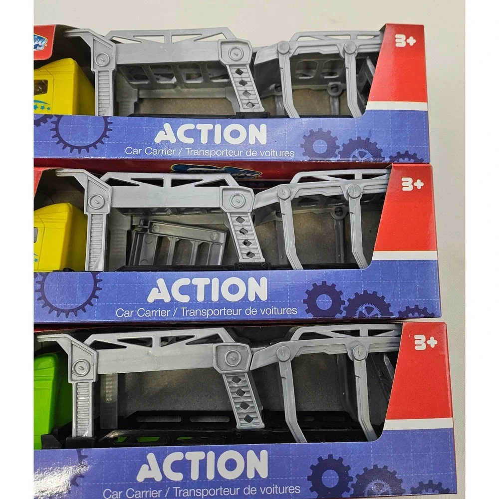 Turbo Wheels Action Car Carrier Toy Truck Lot of 3 Yellow Green‎ Transporters